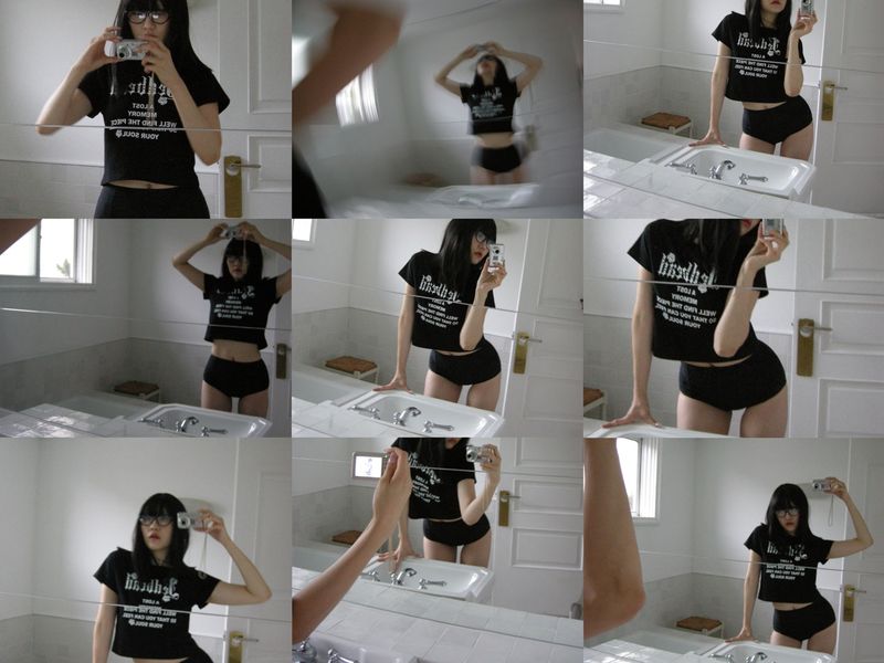 [MADE] ROSE LOGO CROPPED TEE BLACK 