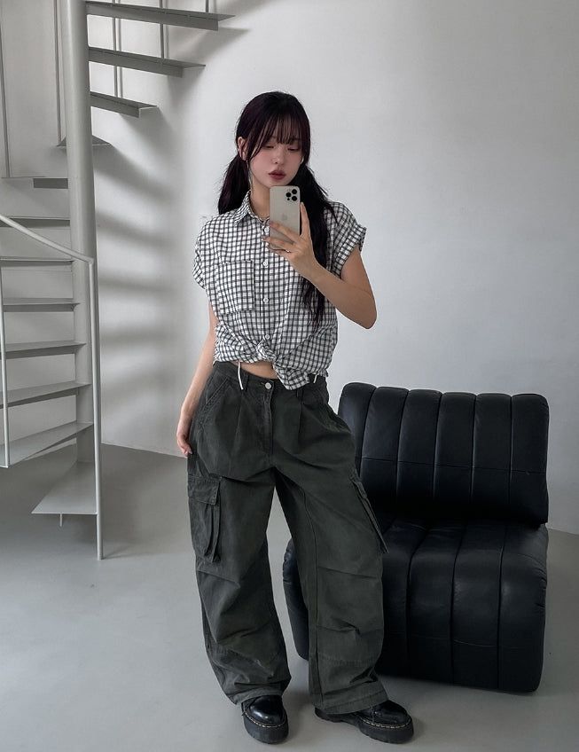 Theo Washed Double Pocket Cargo Pants