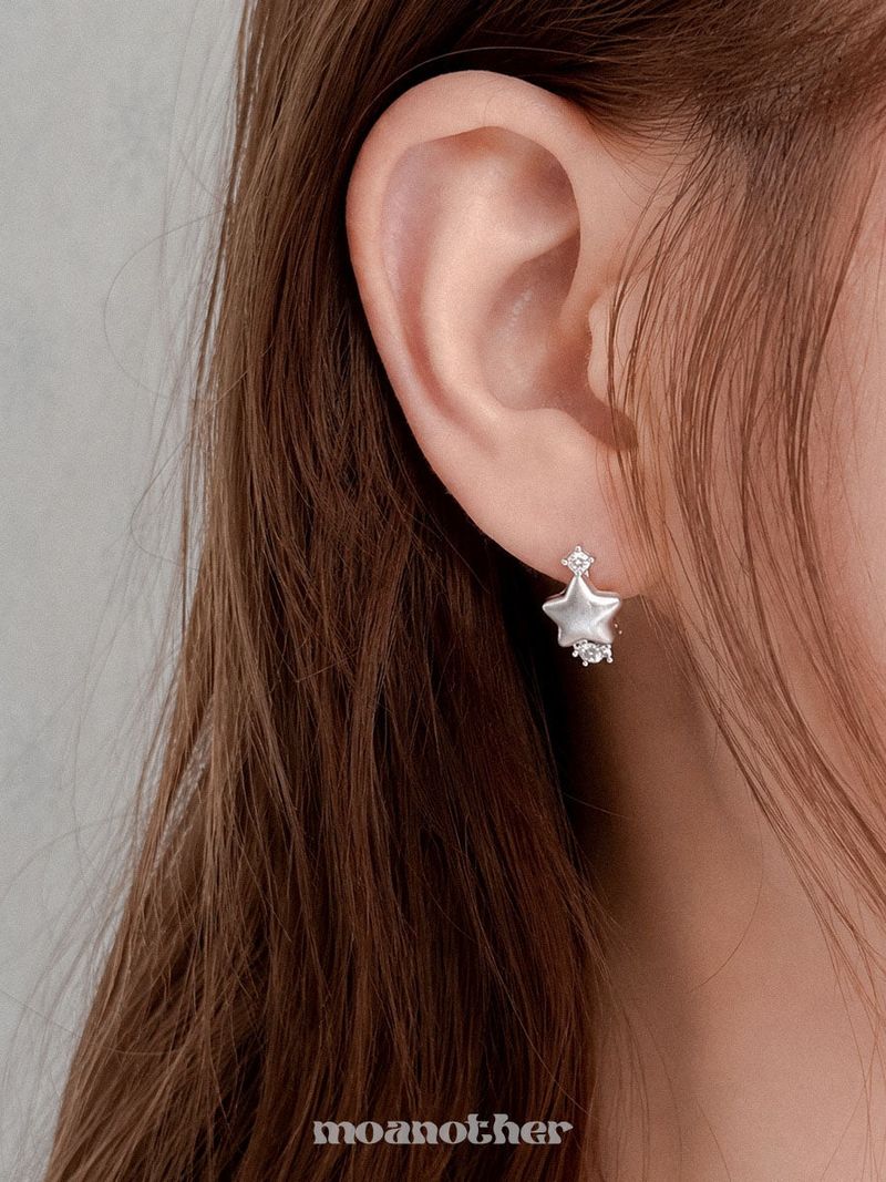 Matte Cubic Star Earring