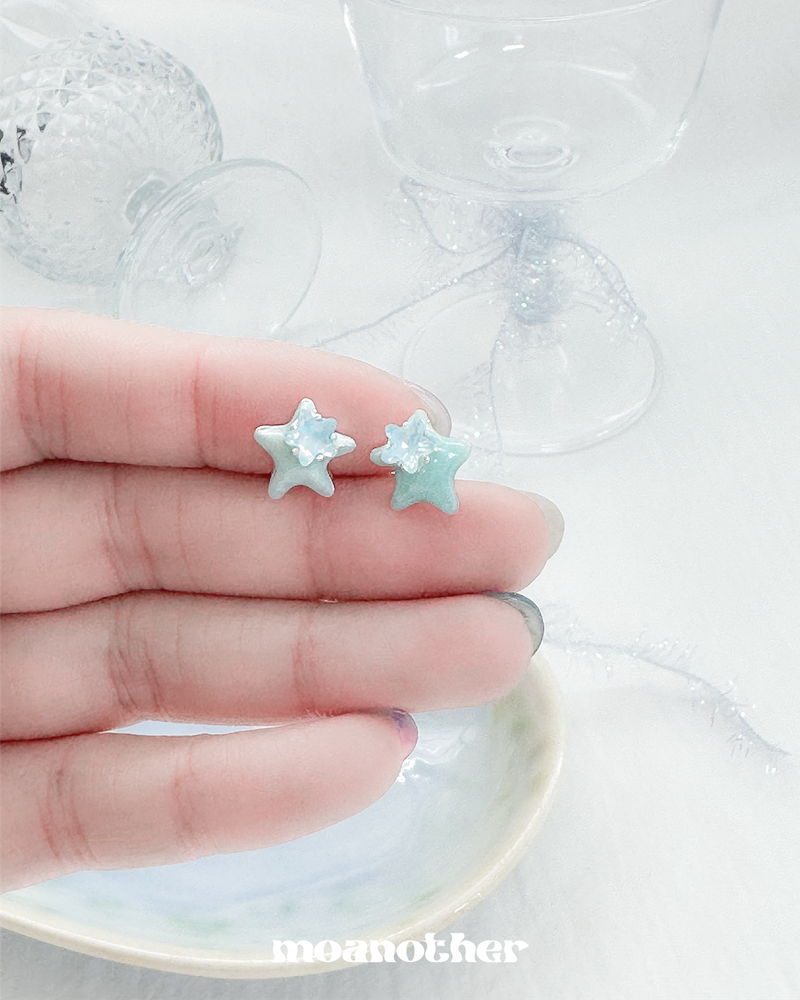 [Hearts2Hearts jiwoo Pick!] (Silver Post) Mint Summer Earring