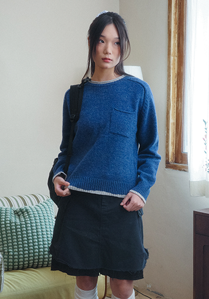 Heisan(ハイサン)の「Dusty Wool Knit Pullover Dusty Blue(Tops)」