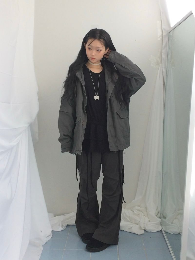 side strap frill dress