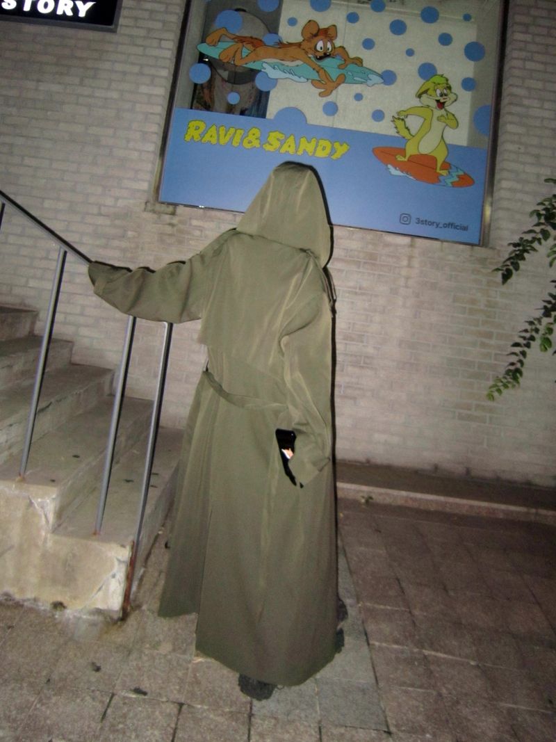 Maxi hood long trench
