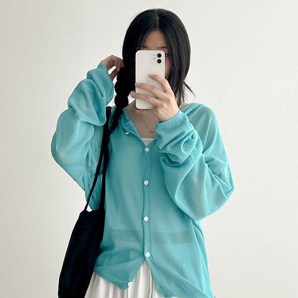 Summer Hood Button Cardigan (4 colors) #Mintcore