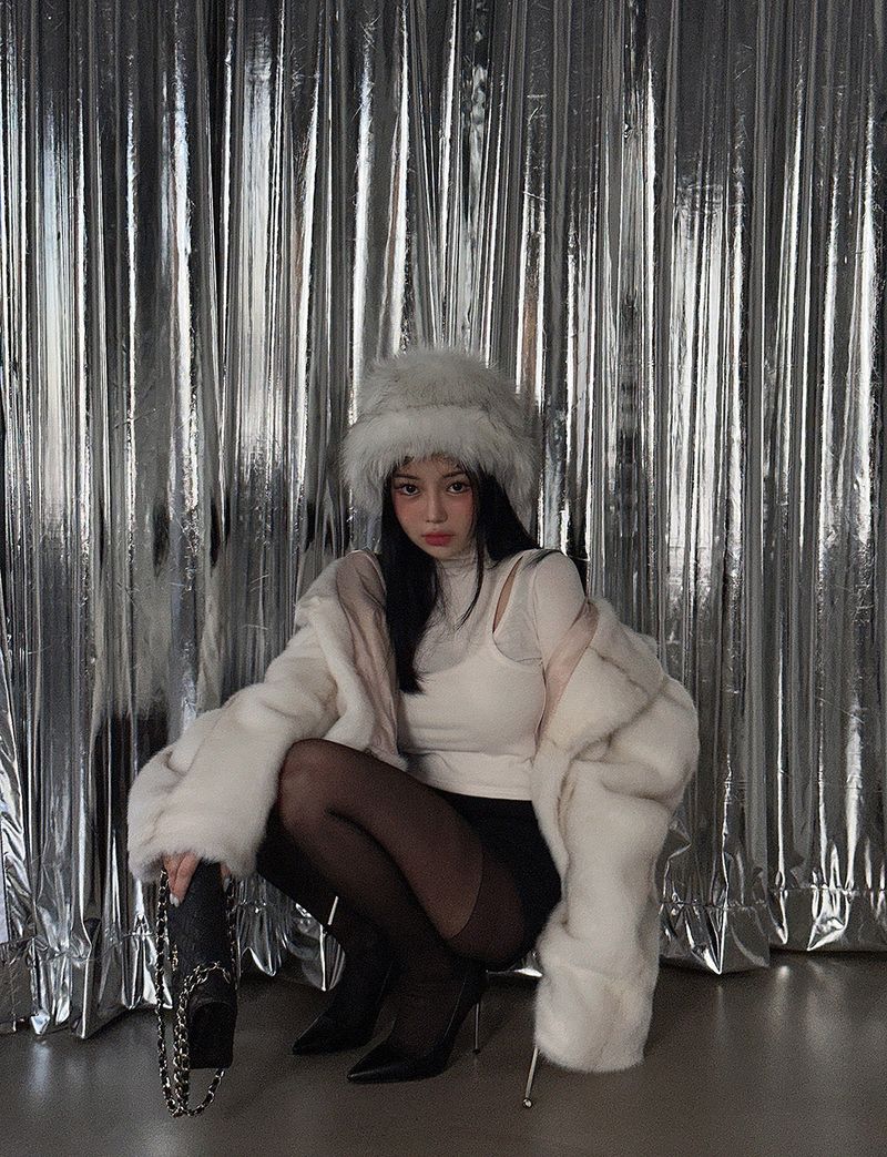 Raccoon Mix Fake Fur Bucket Hat