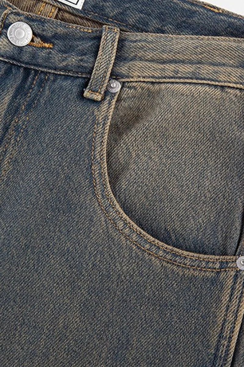 Washed Flare Work Jeans