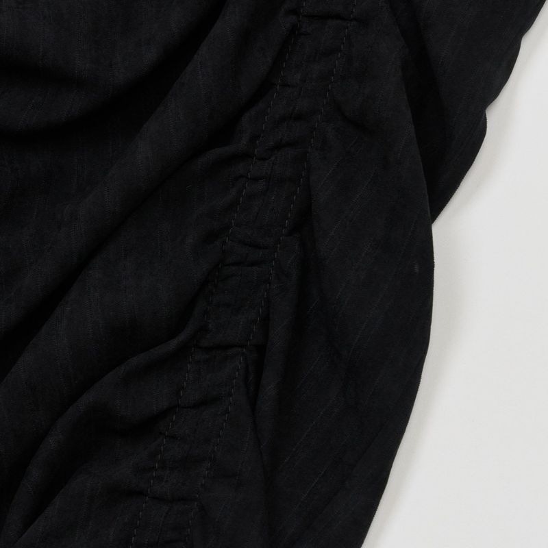 SHIRRING LONG PANTS BLACK