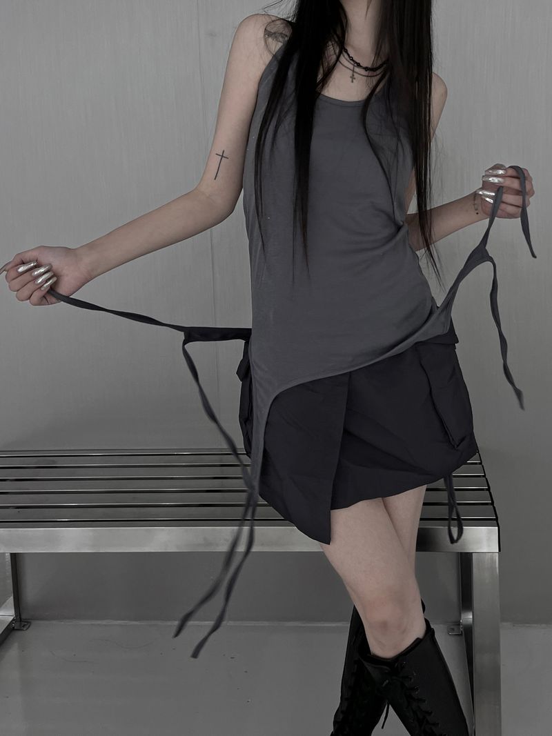 strap skirt sleeveless (3color)
