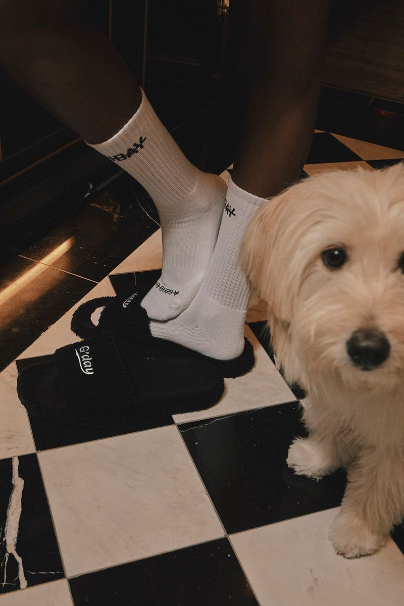 G'day furry sandals (black)