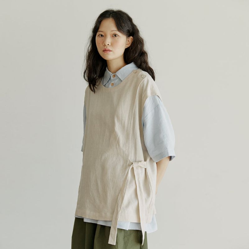 malen（マレン）の「unisex button vest beige（Tops）」