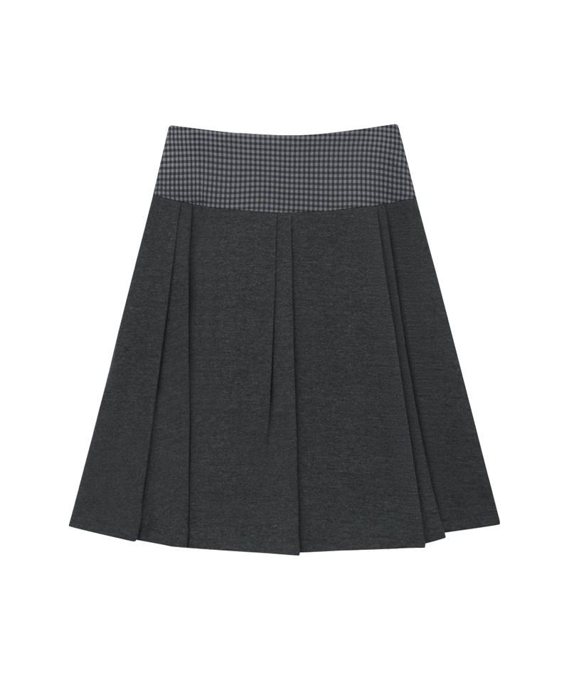 MINI CHECK SWEAT SK CHARCOAL