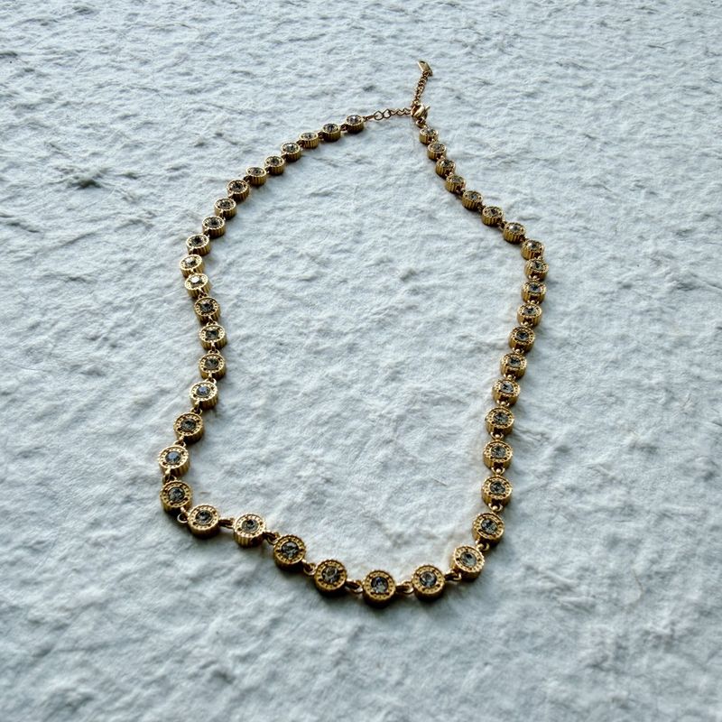 Vintage Crystal Medallion Necklace