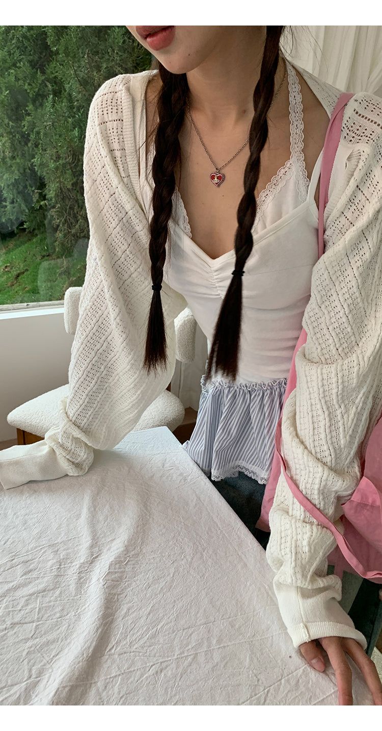 Air conditioner loose fit bolero cardigan