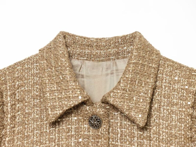 Lurex Tweed Puff Blouse