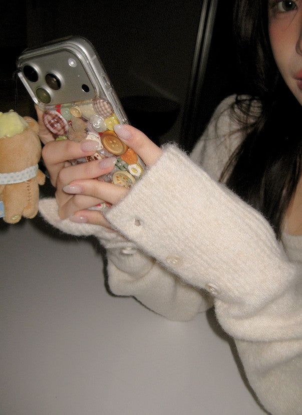 Wool Sleeve Button One Shoulder Knit (4color)