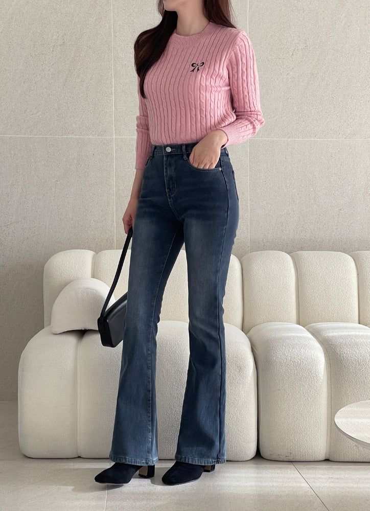 Zeno Ribbon Embroidery Cable Knit
