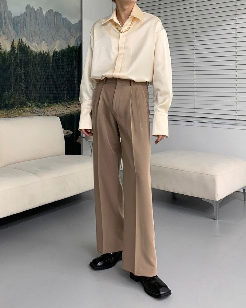 90's Meredith Twotuck Wide Slacks (3 colors)