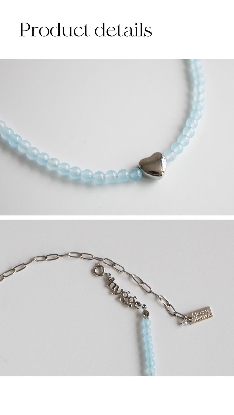 Blue soda gemstone surgical necklace
