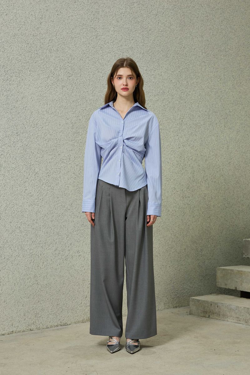 TOMO WIDE SLACKS / CHARCOAL