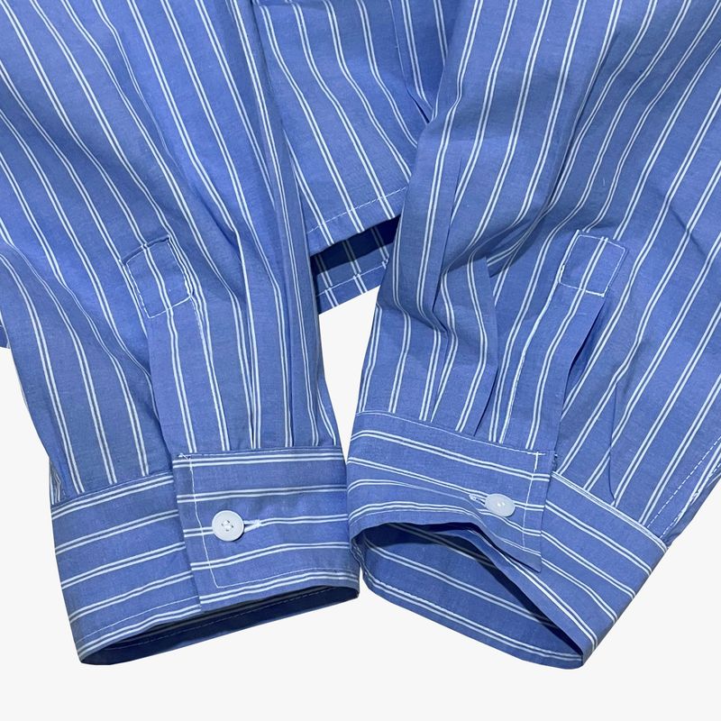 offset stripe shirt_blue