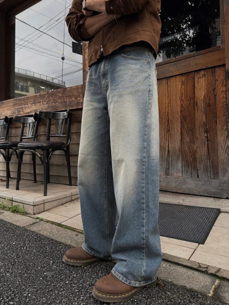 Pure regular denim pants