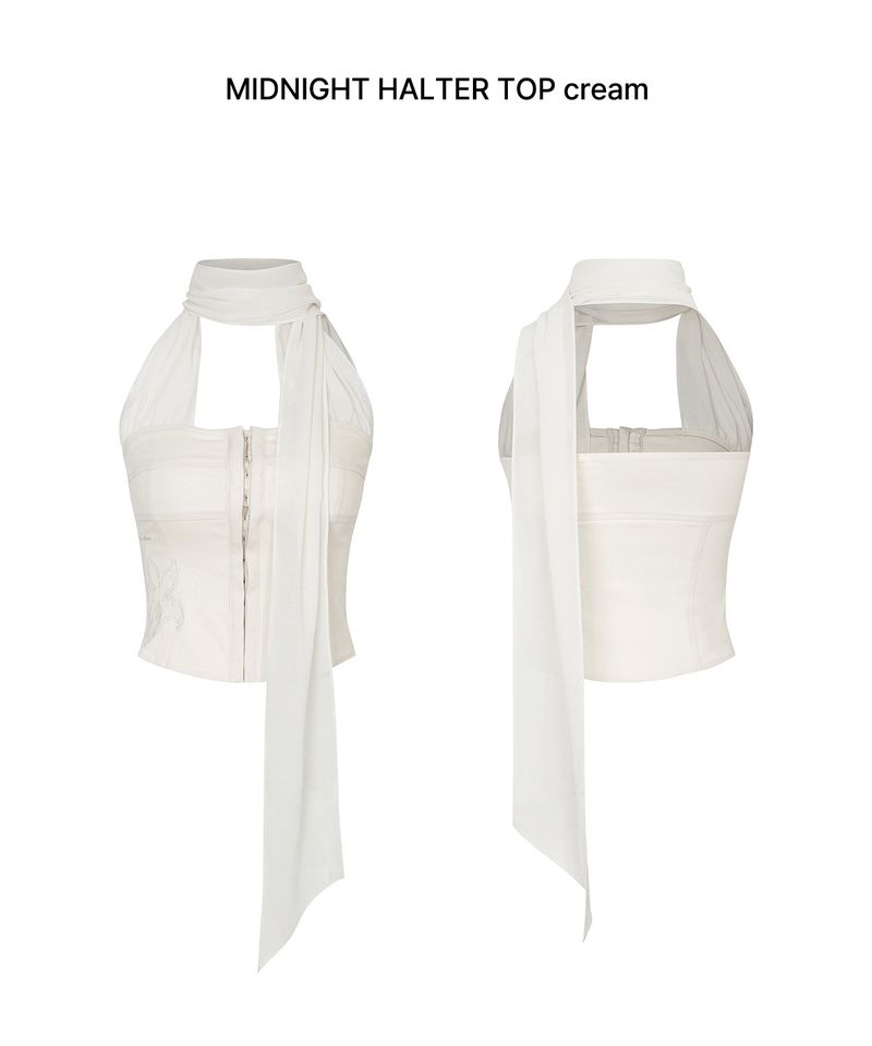 MIDNIGHT HALTER TOP cream