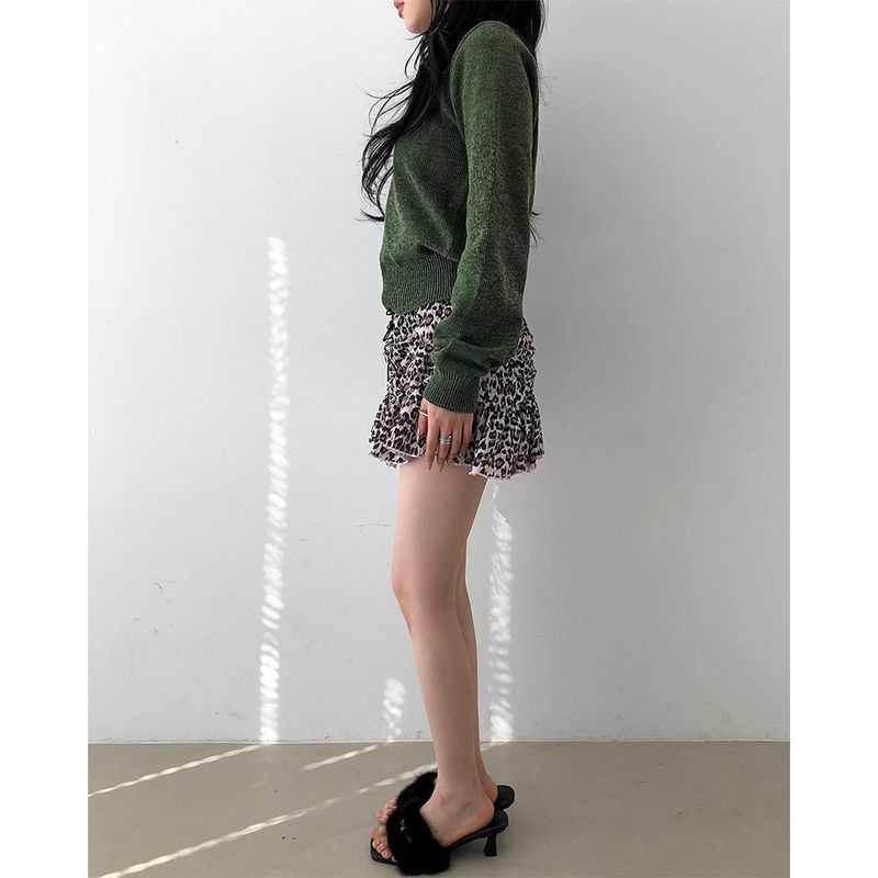 Frill Leopard Skirt