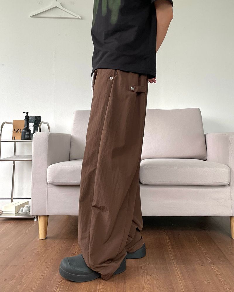 Side Snap Nylon Balloon Pants