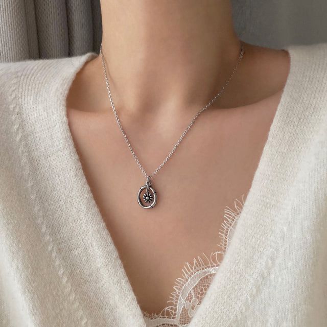 of Antique Flower Coin Unique Necklace