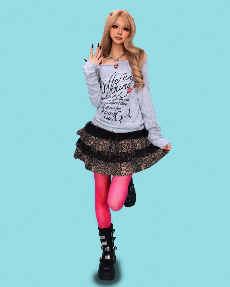 bling leopard kangkang skirt (속바지)