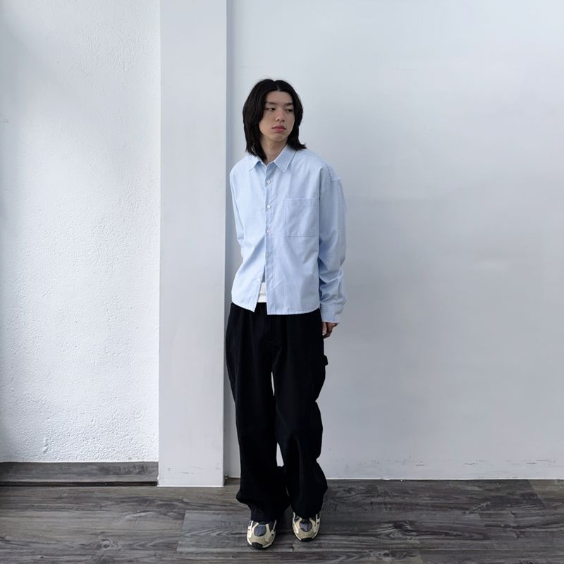 Daily Short-Length Stripe Shirt