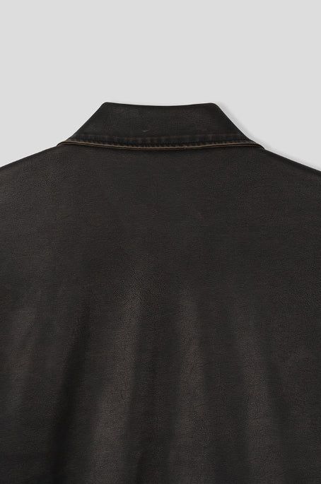 Mark Lettering Two Way Leather Jacket