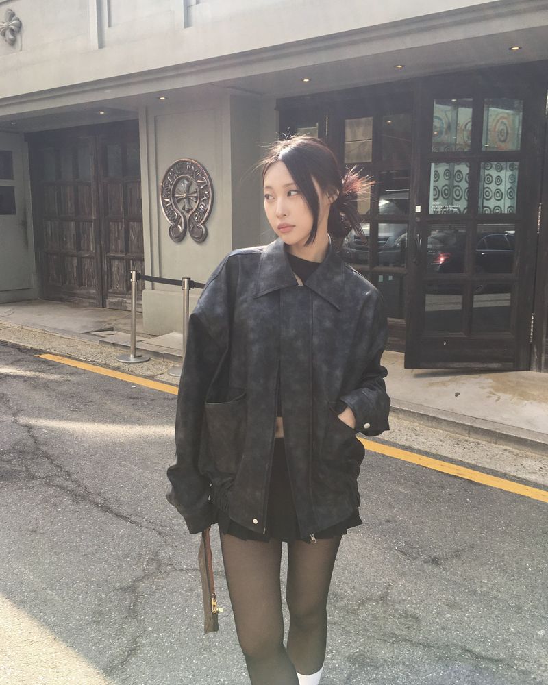 [Made] Rene leather jacket -black