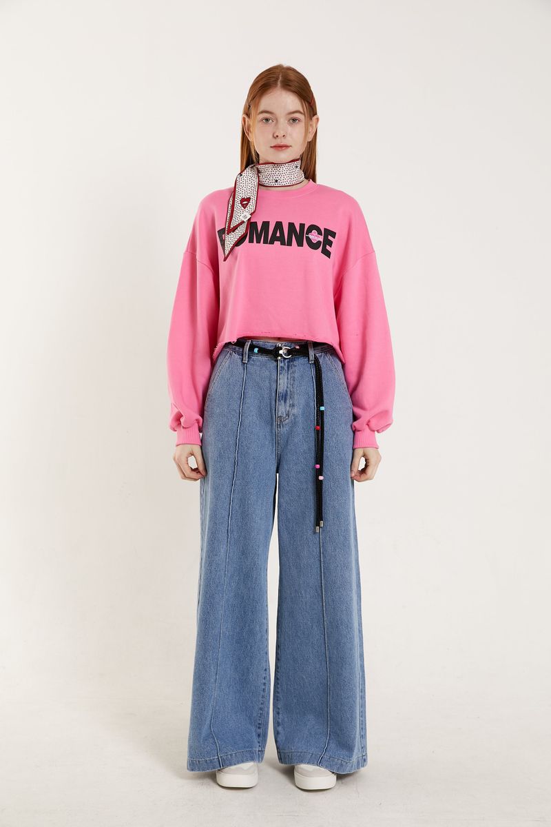 COLOR CROPPED SWEATSHIRT