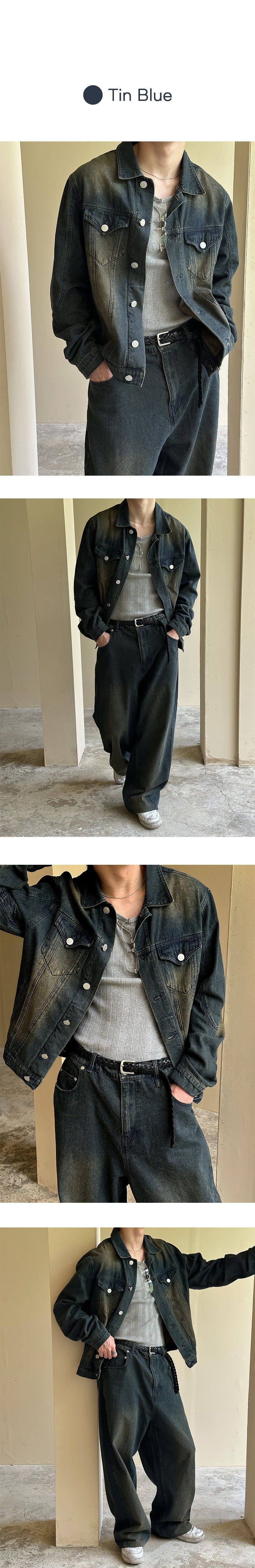 [SET UP가능] Tin wahing denim jacke