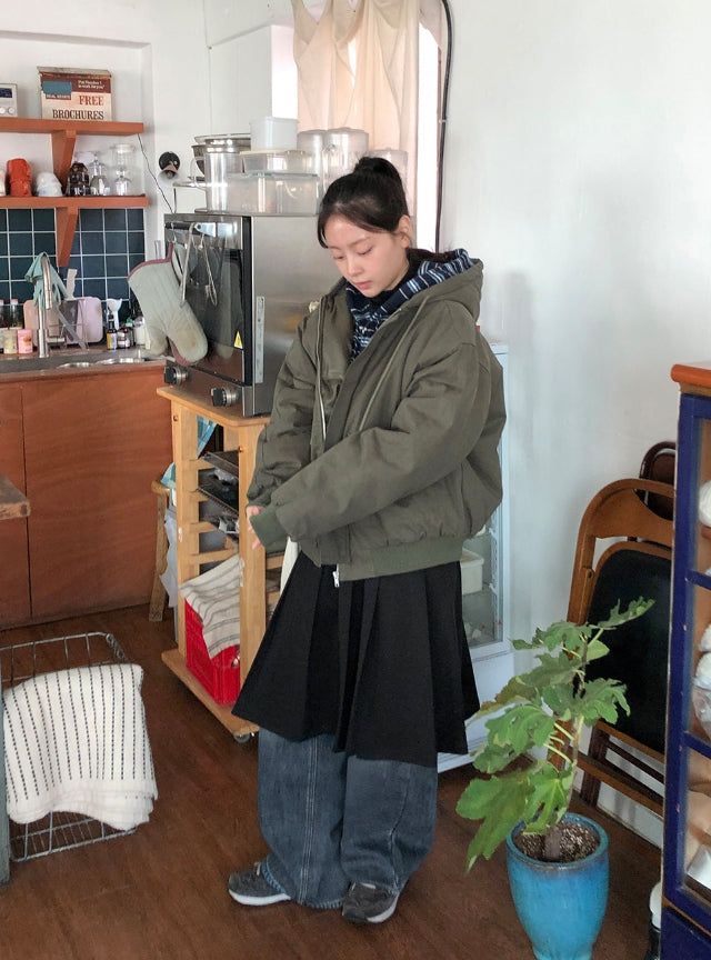 [unisex] Bittori Button Hood Wellon Padding Jumper