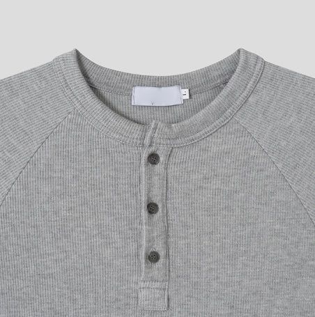 ローガンリブマッスルフィットヘンリーネック半袖Tシャツ