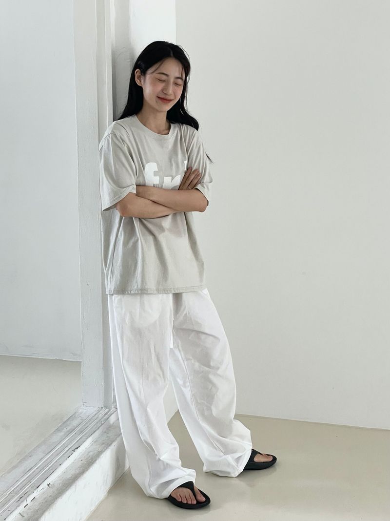 Natural Sleeky string pants