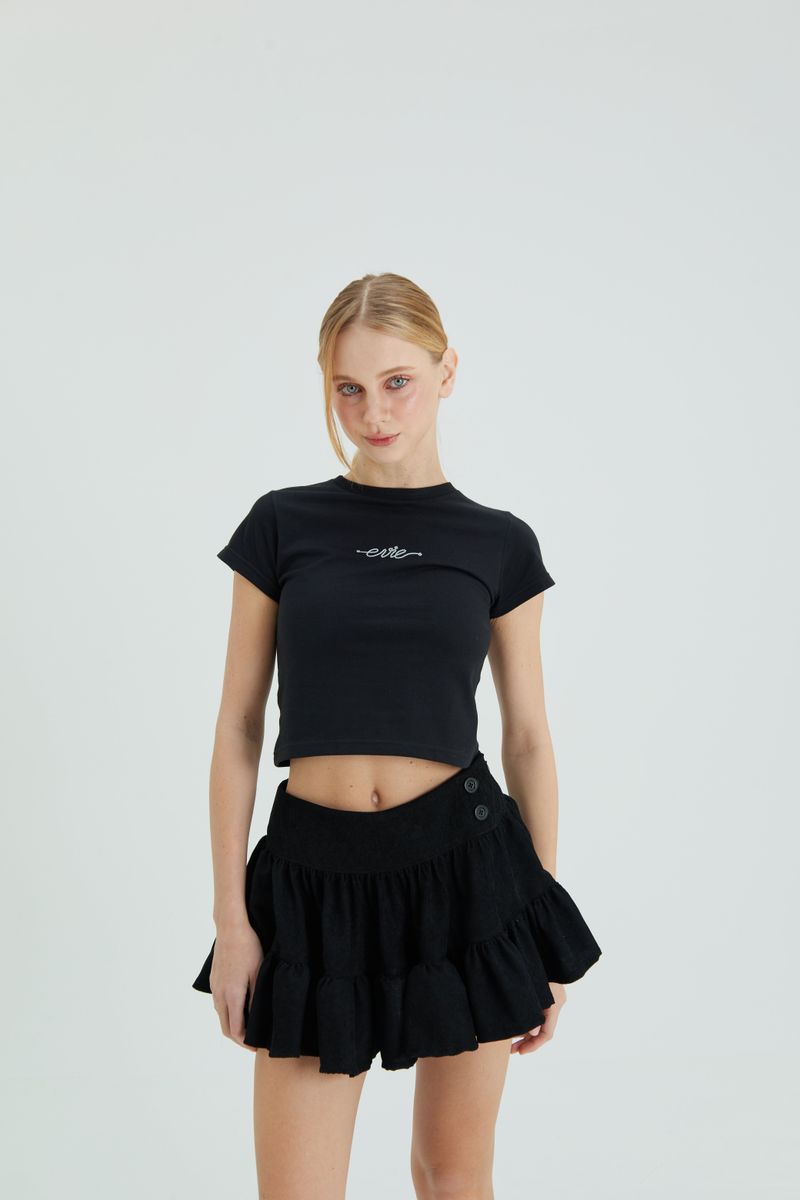 EVIE APPAREL（エヴィーアパレル）の「EVIE セリンディヴァイディドスカート ブラック（スカート）」