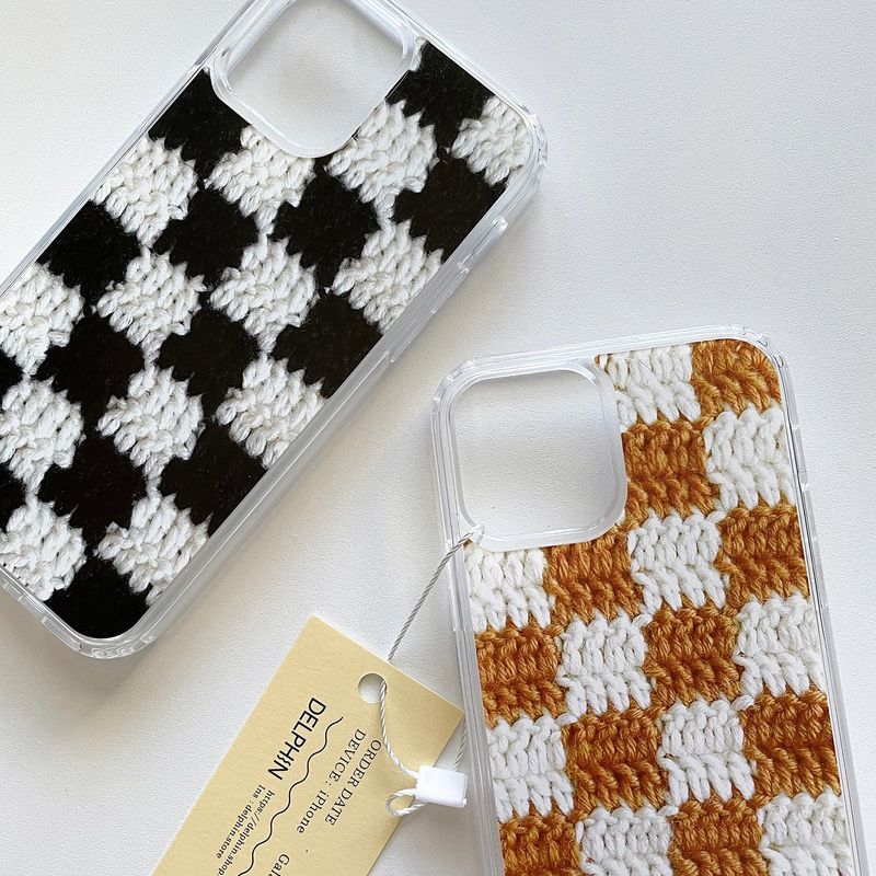 CHECKERBOARD HARD JELL CASE_YELLOW