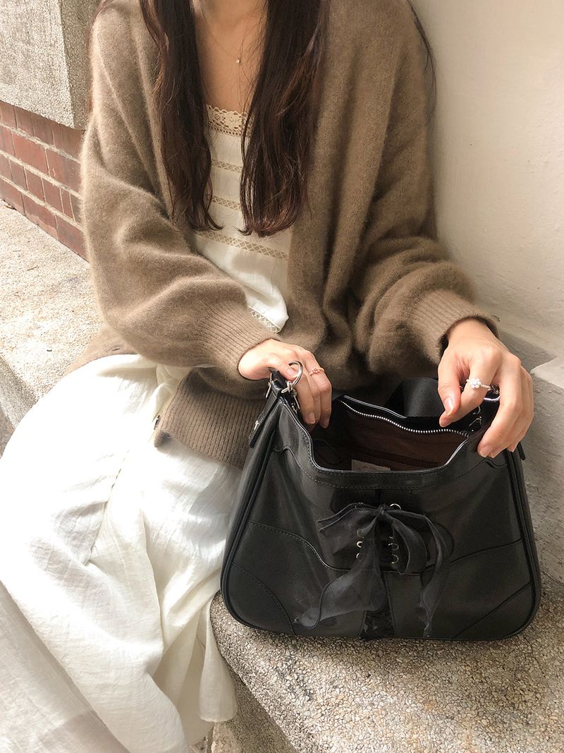 Bustier ribbon bag_black