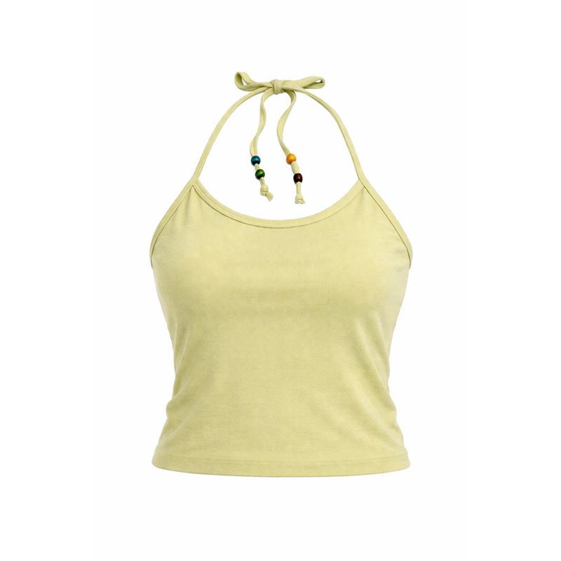 Sserpe（セルぺ）の「Beads Pigment Halter Neck Sleeveless Lemon（Tops）」