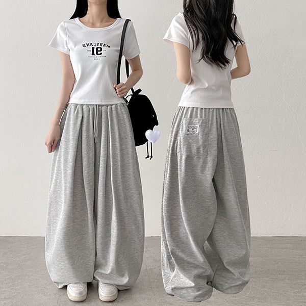 Cool*Air Mesh🧊 Back Patch Wide Banding Sweatpants (4 colors)