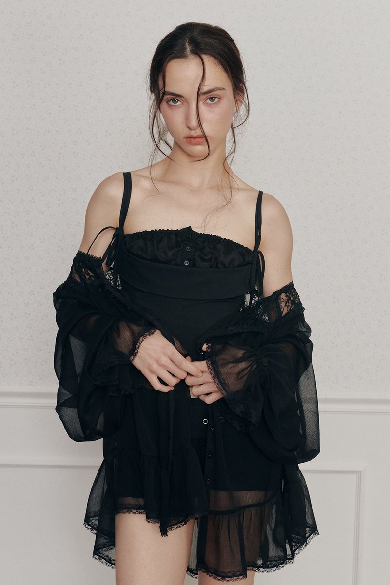 HEART RIBBON TOP (SS ver.) black