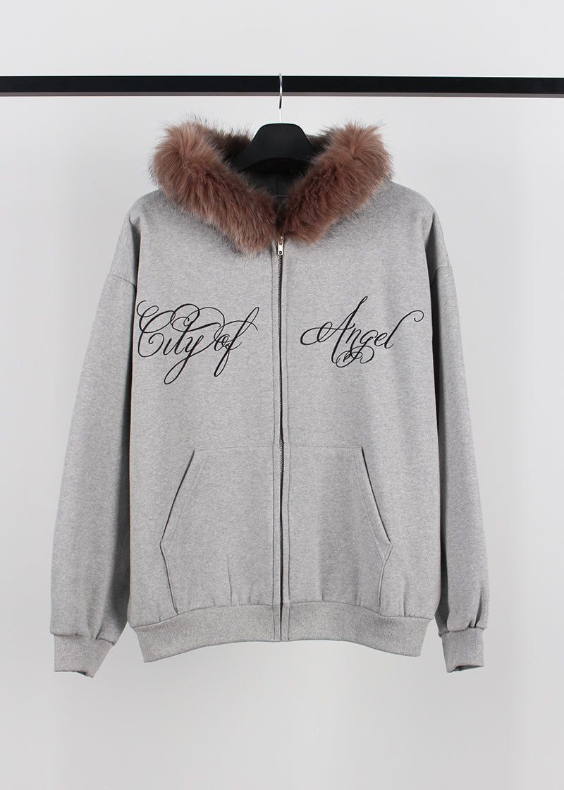ANGEL FUR HOOD ZIP-UP