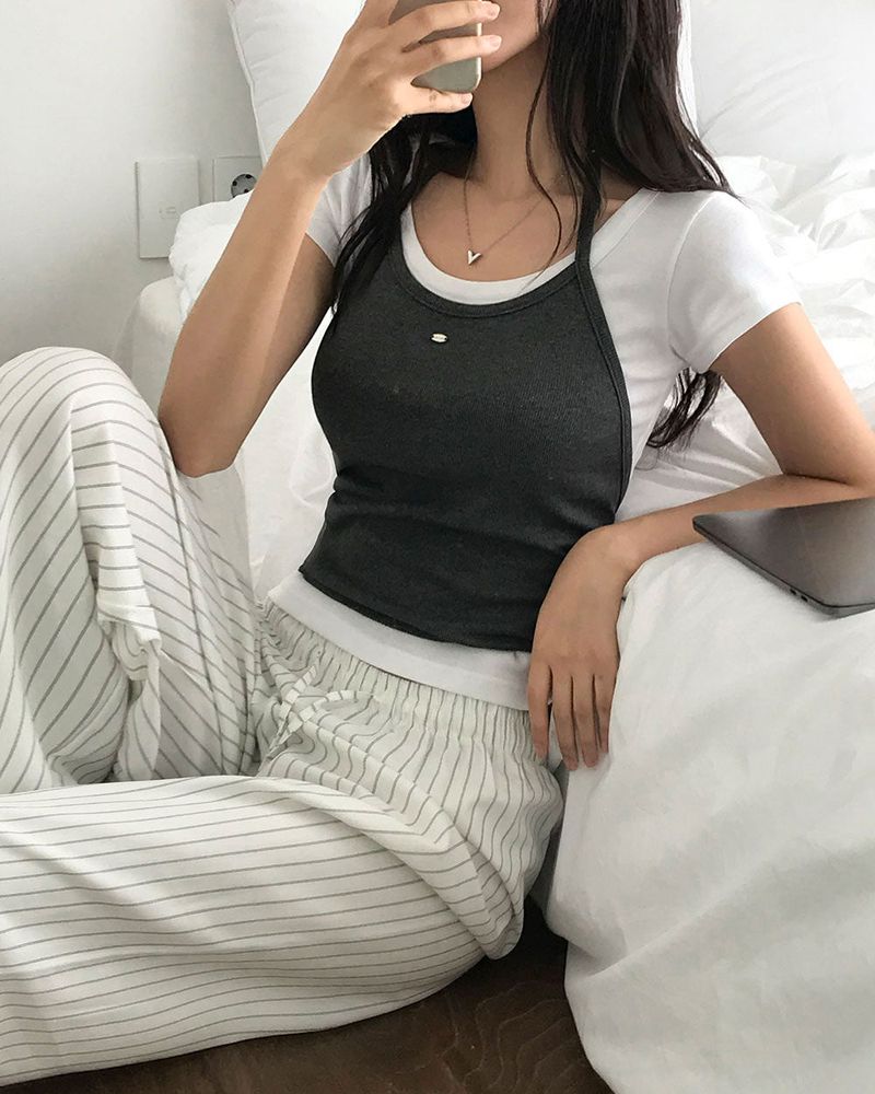 [MADE] Vibe, ribholter neck tank top