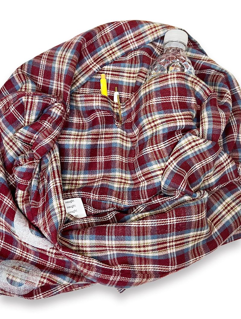 000 Design Check Tie Bag / Burgundy