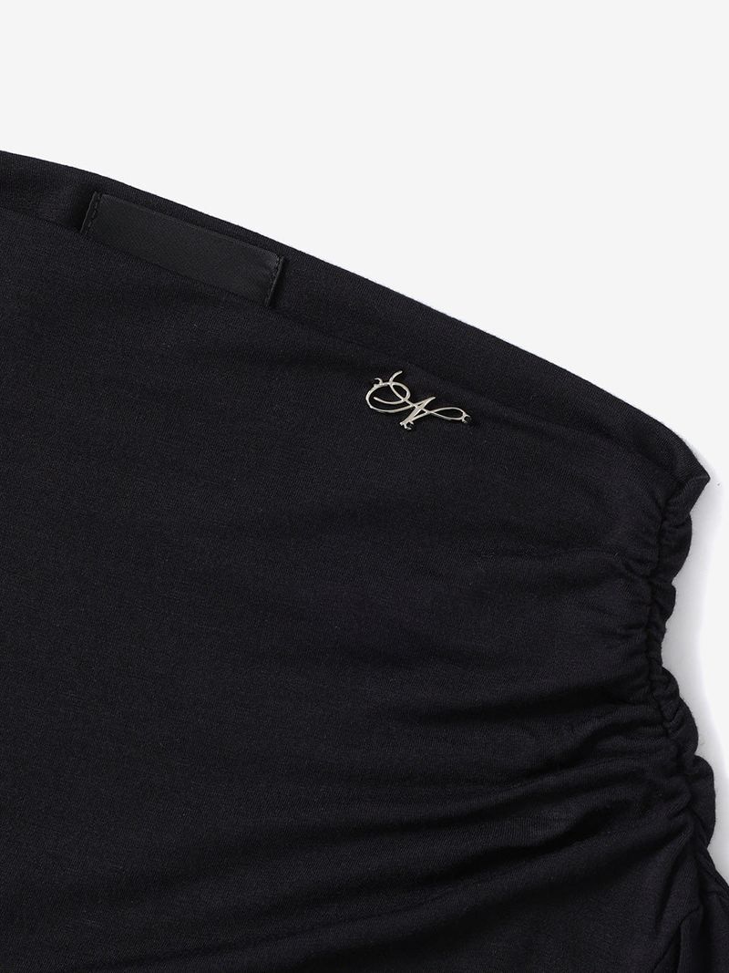 Shirring symbol dress (Black)