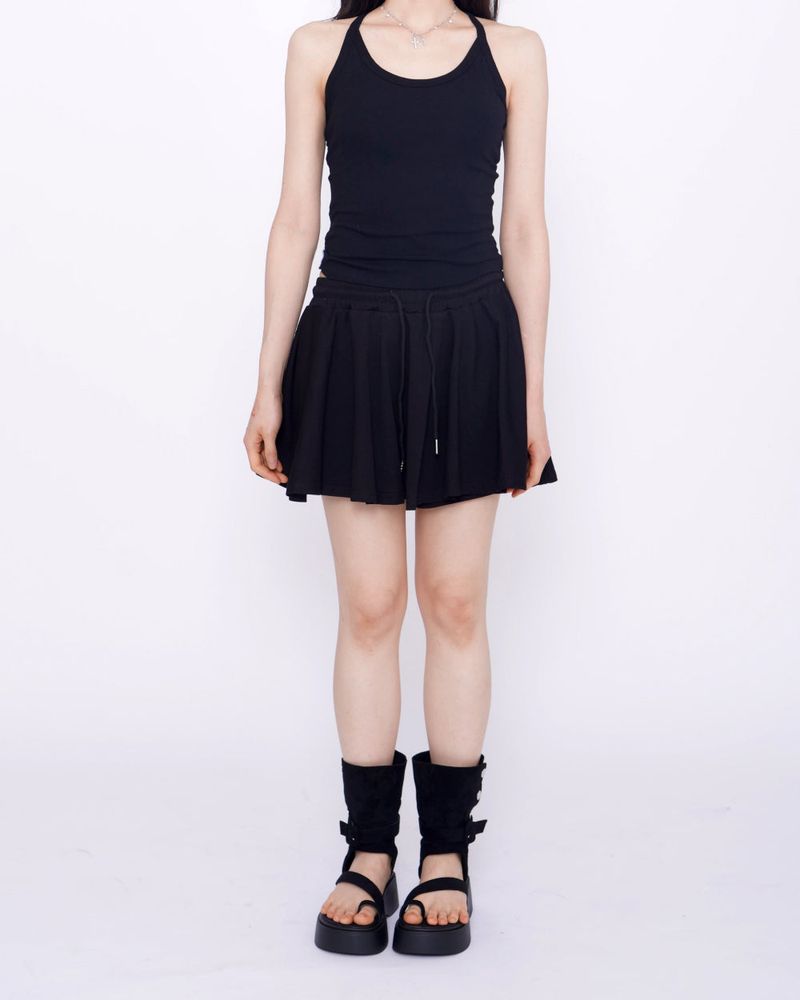 Yeori 3-Piece Set: T-shirt + Sleeveless Bra Top + Elastic Skirt Shorts