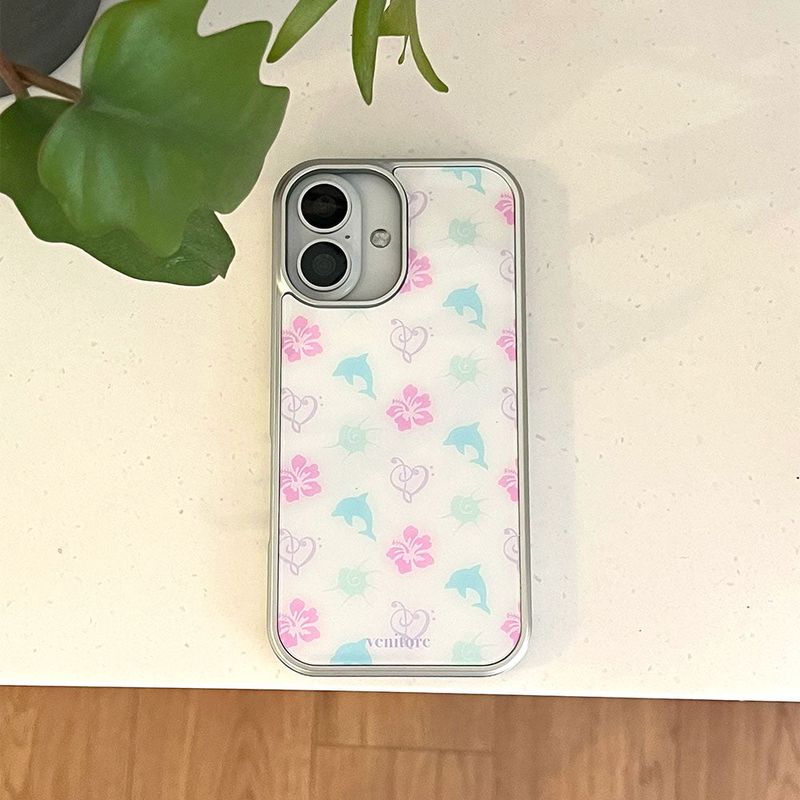 [MADE] [Glossy Glass Silver Bumper Case] Sea Breeze Pattern - Color